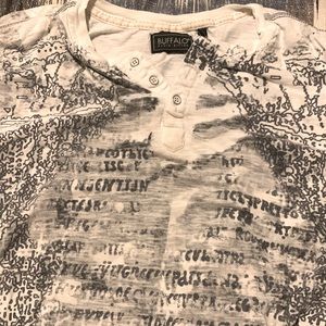 Mens Buffalo David Bitton White Button Graphic T-Shirt